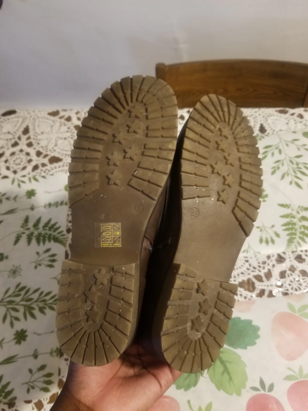 Brown Lace-up Combat Boots Size 8.5 - photo 4