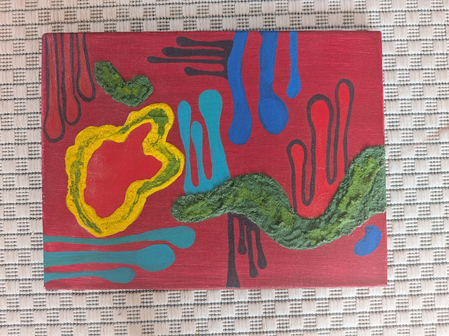 Set of 3 Abstract Canvas Paintings - photo 2