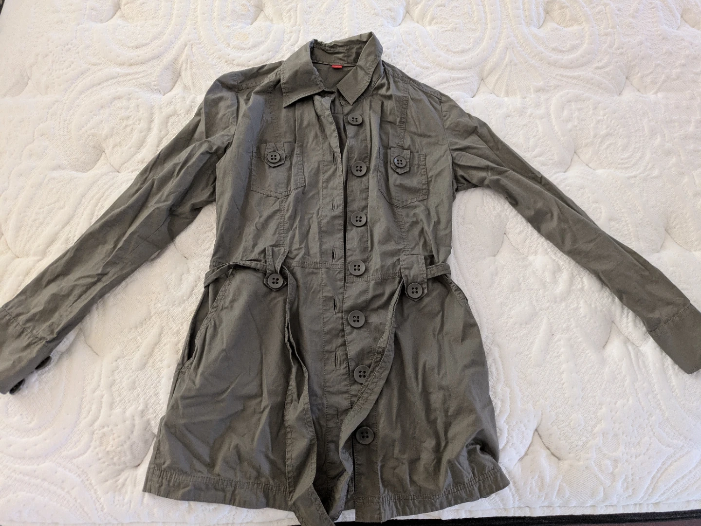 s.Oliver Women's Olive Green Trench Coat