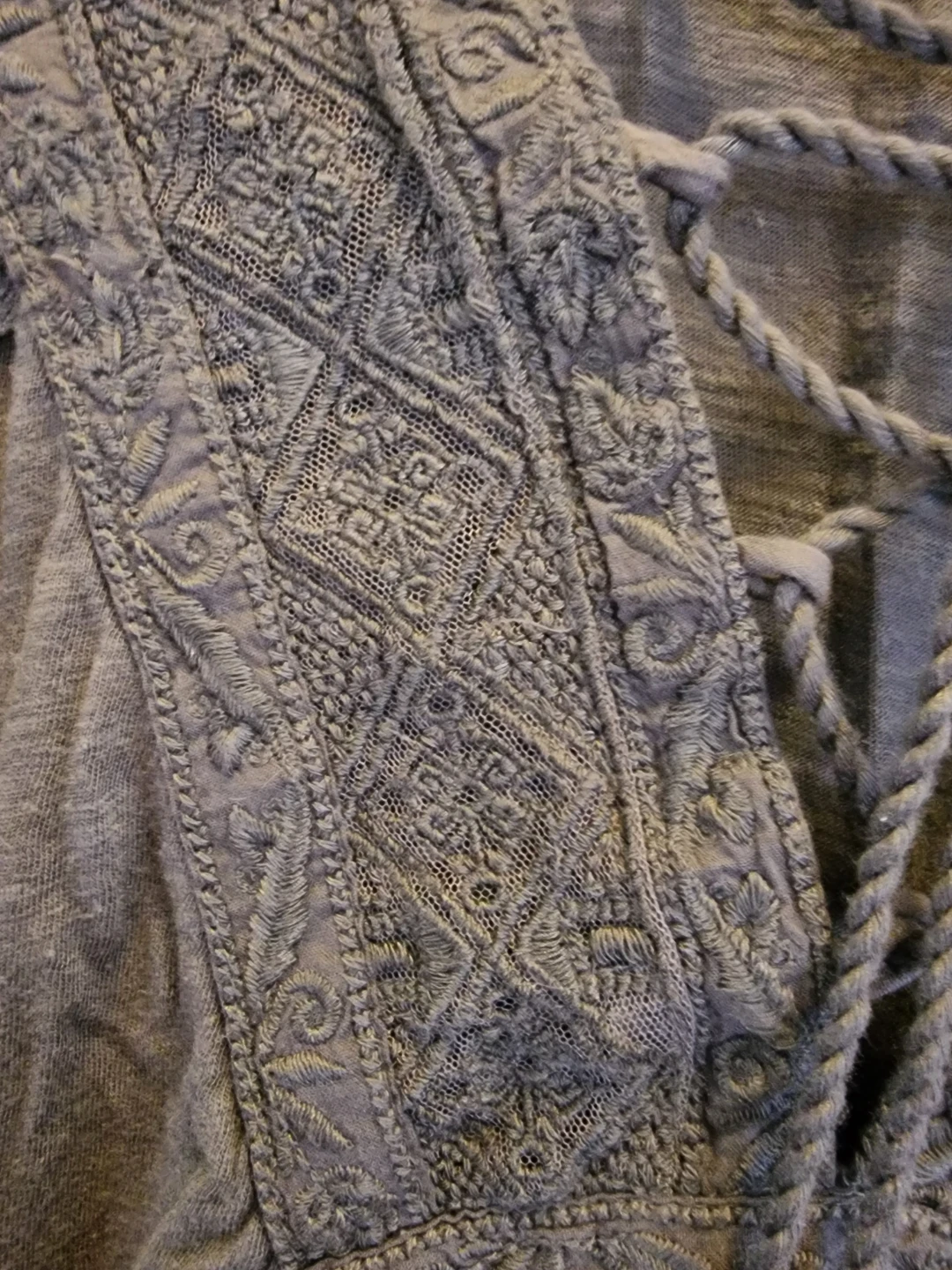 Lucky Brand Grey Embroidered Tunic Top - photo 3