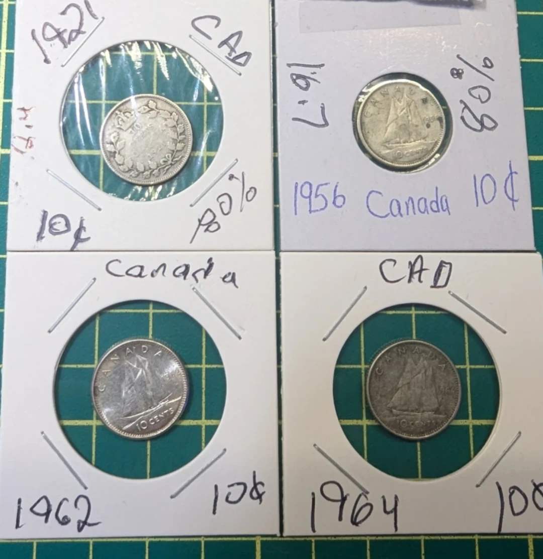 ⚽ Canadian Silver 10 Cent Coins Collection