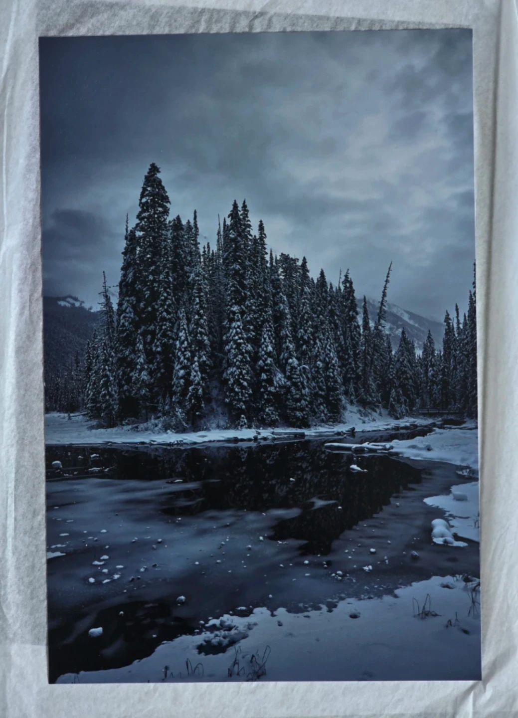 Original Photo Print, Winter Emerald Lake, BC, 12" x 18"