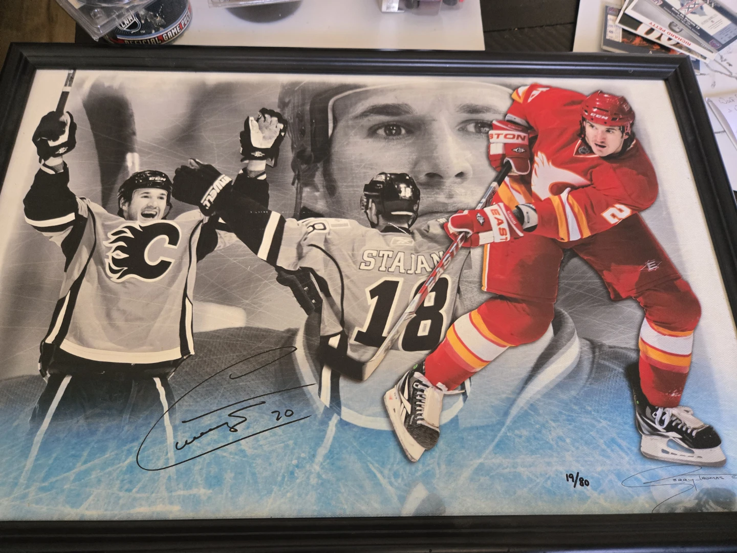 Signed Hockey Photo with Calgary Flames Curtis Glencross