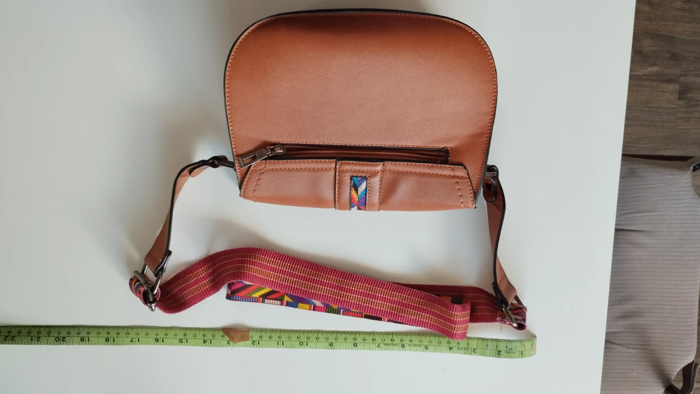Brown Saddle Bag with Woven Strap - photo 3