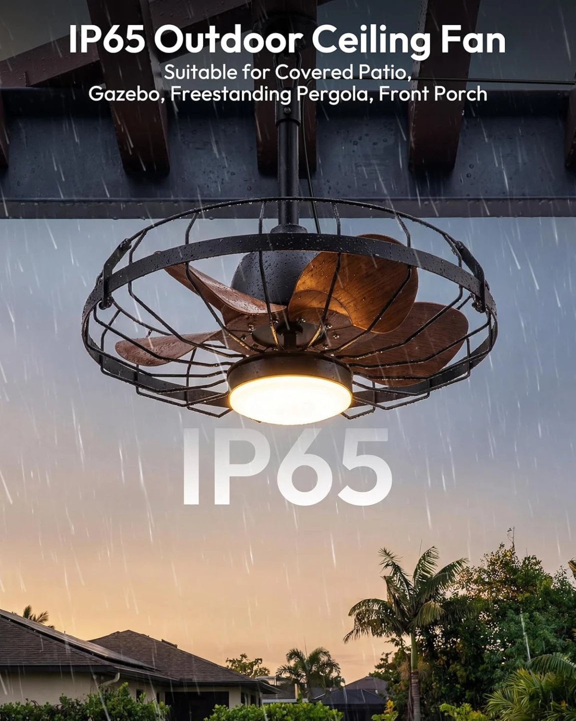 Outdoor Ceiling Fan with Light for Gazebo - photo 3