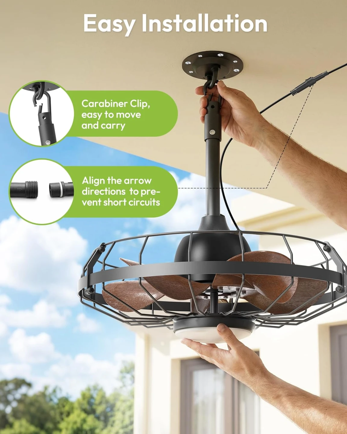 Outdoor Ceiling Fan with Light for Gazebo - photo 4