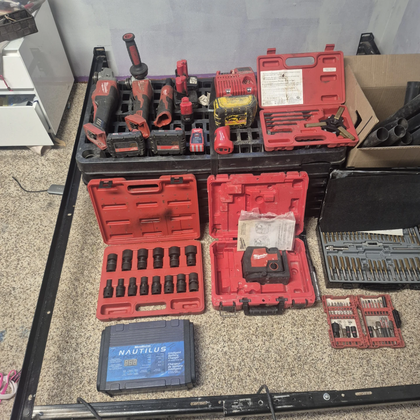 Milwaukee Power Tool Lot with Charger and Accessories