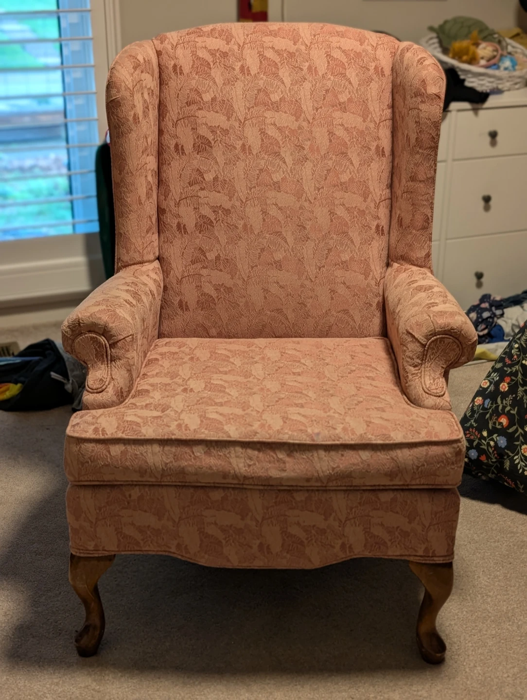 Pink Floral Wingback Armchair - photo 2