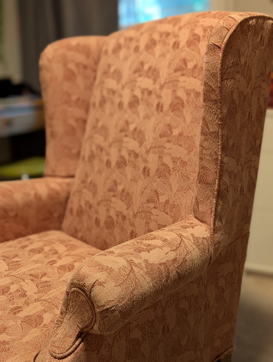 Pink Floral Wingback Armchair - photo 3