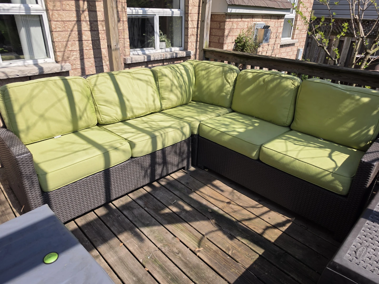 Wicker patio sectional sofa