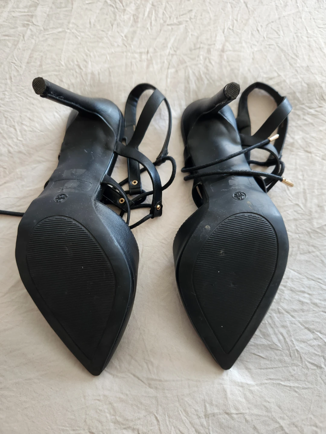 Le Chateau Black Lace-Up Stiletto Heels - photo 3