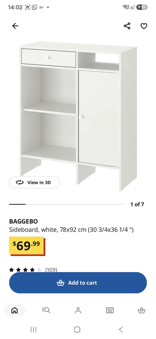 IKEA BAGGEBO Sideboard cupboard White 78x92 cm - photo 4