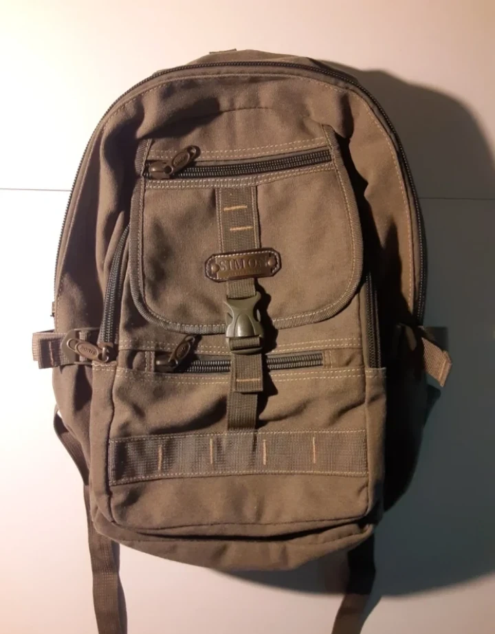 Navy Green Backpack | Simon - Canvas/Poly Blend - S: S/M - M/M