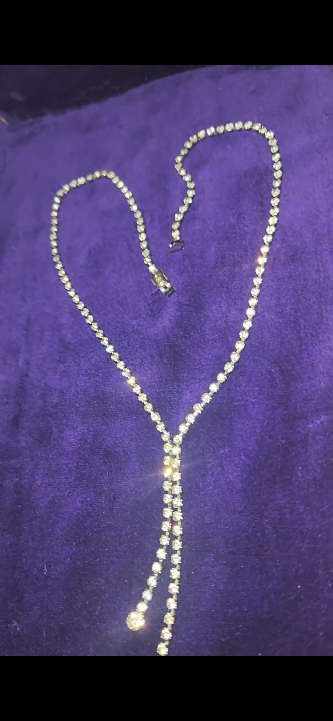 Pretty vintage necklace with crystal drops - photo 4