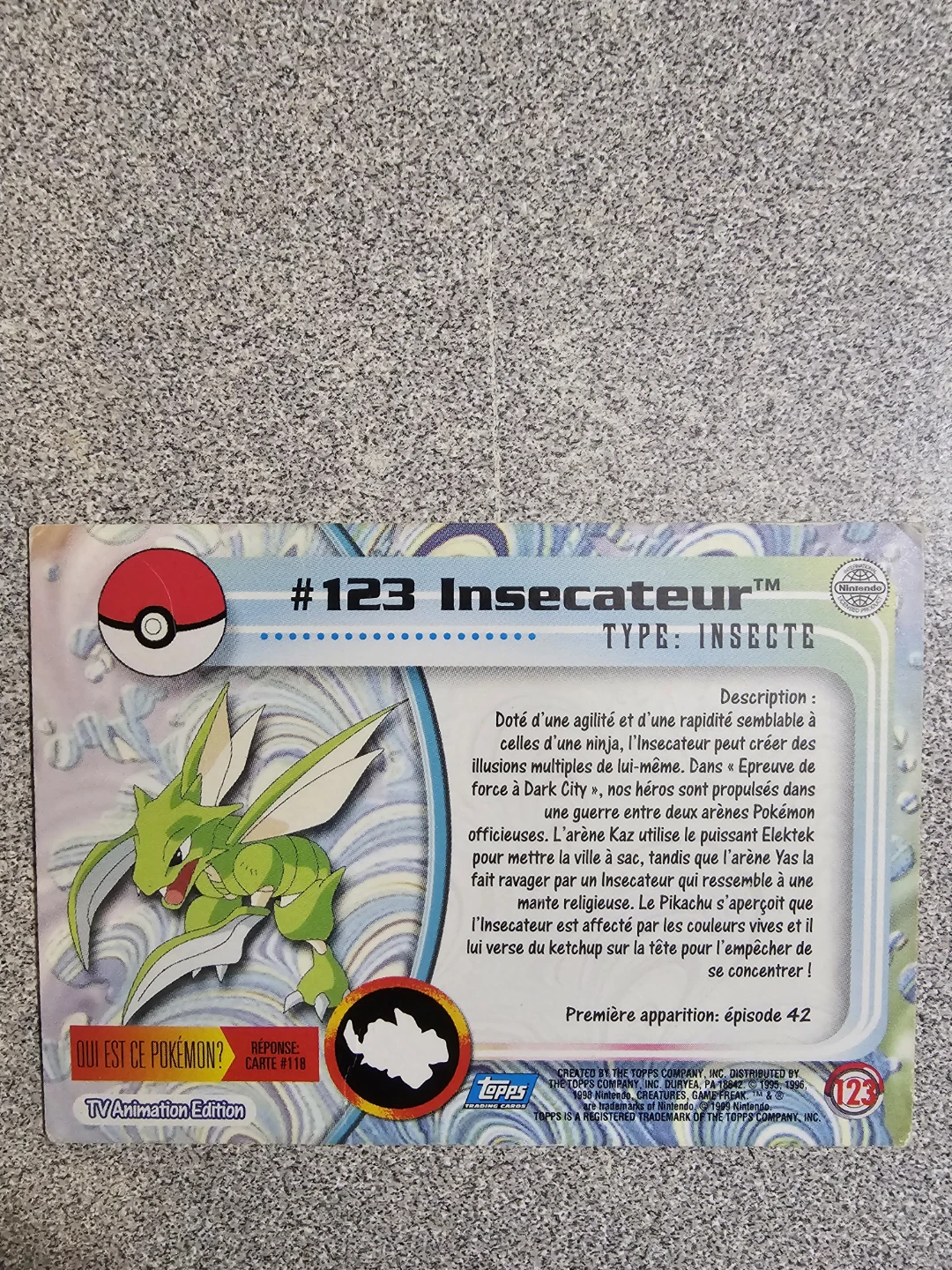 #123 Scyther Pokémon Card - photo 2