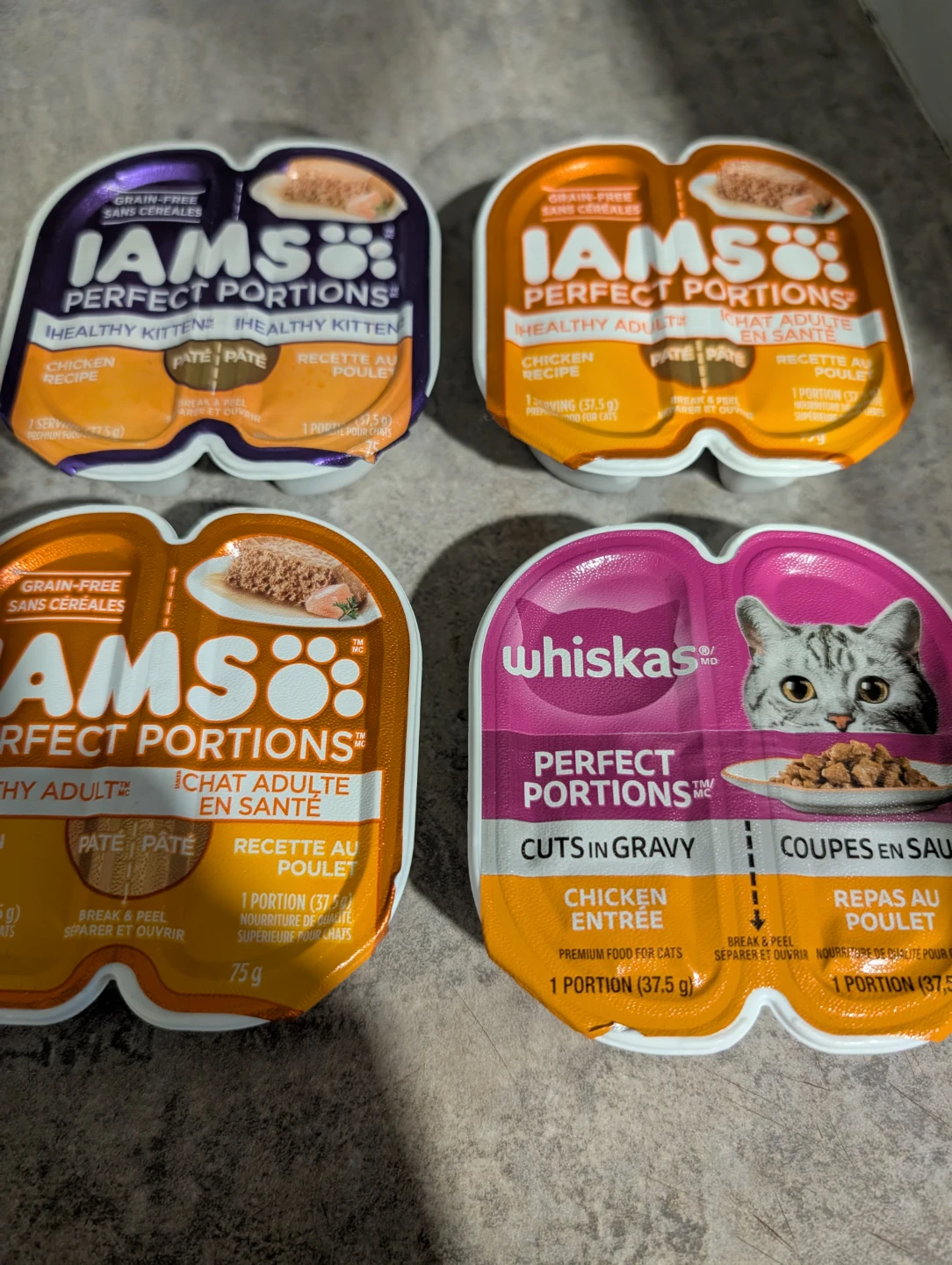 Iams & Whiskas Perfect Portions Cat Food - 4 Pack