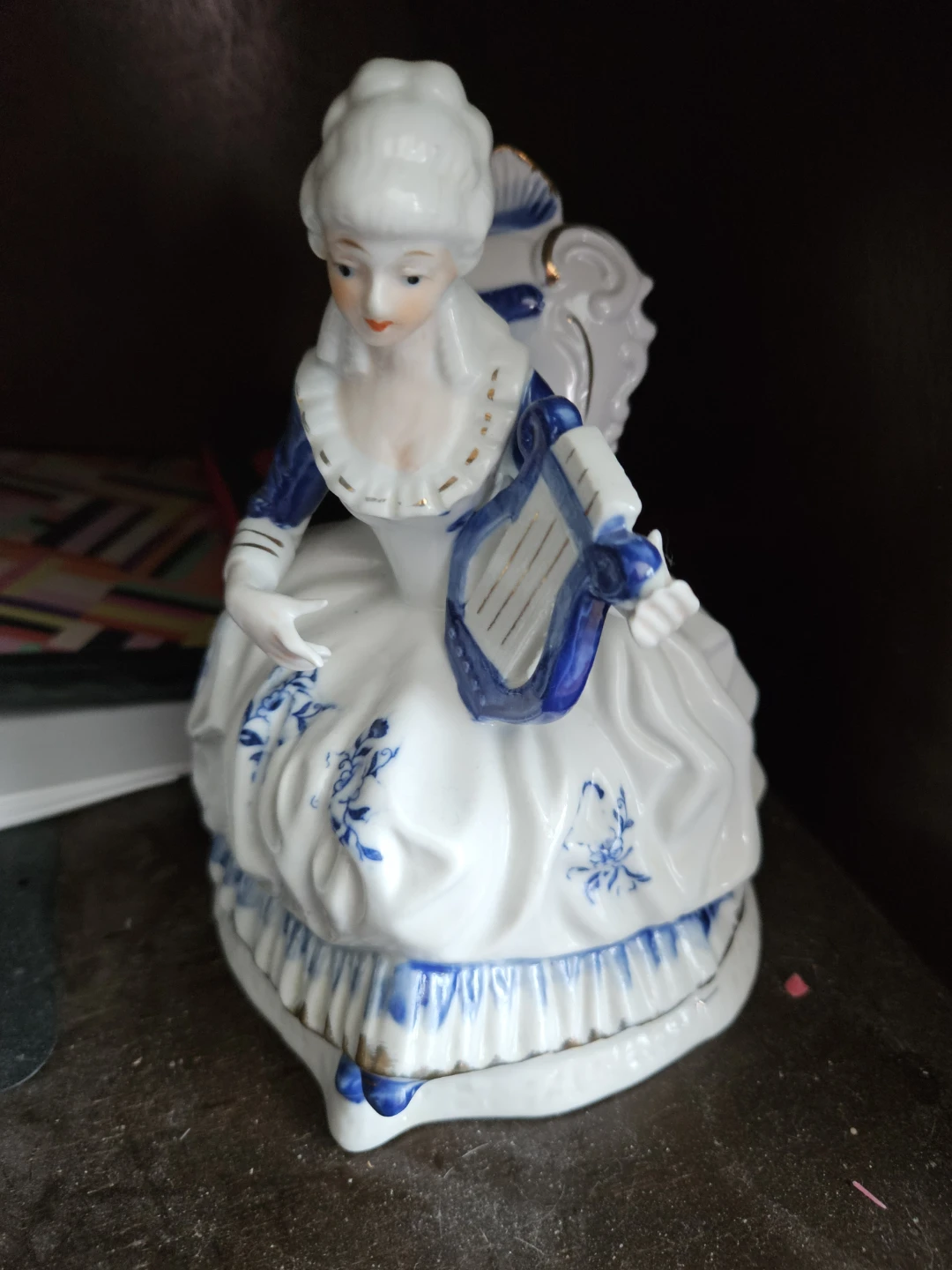 Porcelain Figurine of a Woman with Lyre