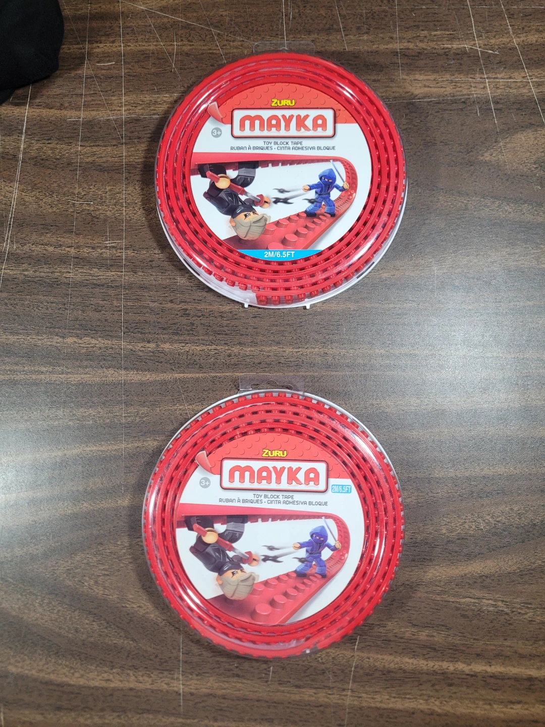 LOT OF 2 Zuru Mayka Toy Block Tape - Red