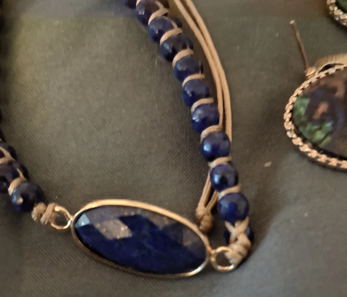 Lapis Lazuli Bracelet and Earrings Set - photo 2