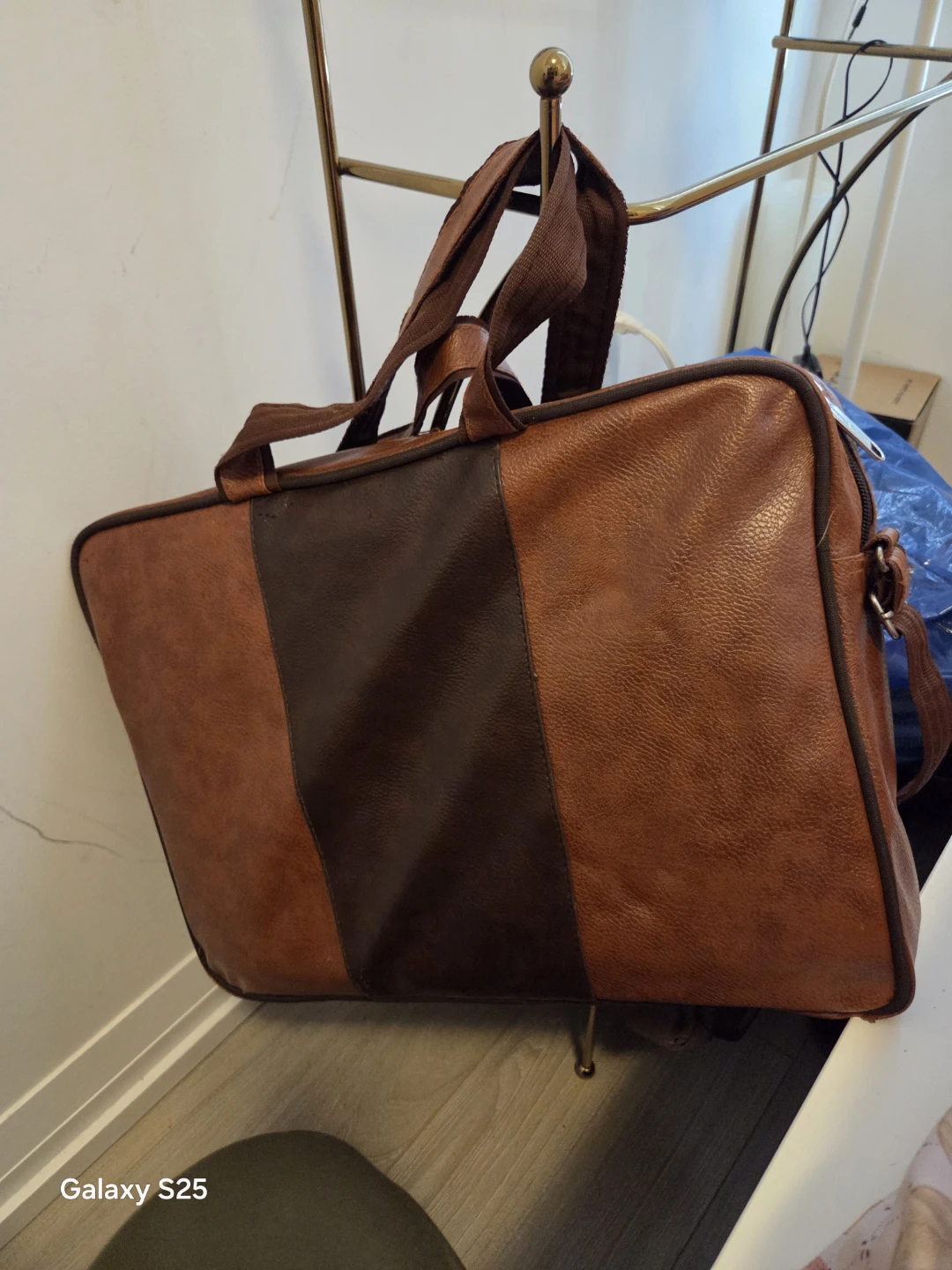 Brown Faux Leather Briefcase - photo 2