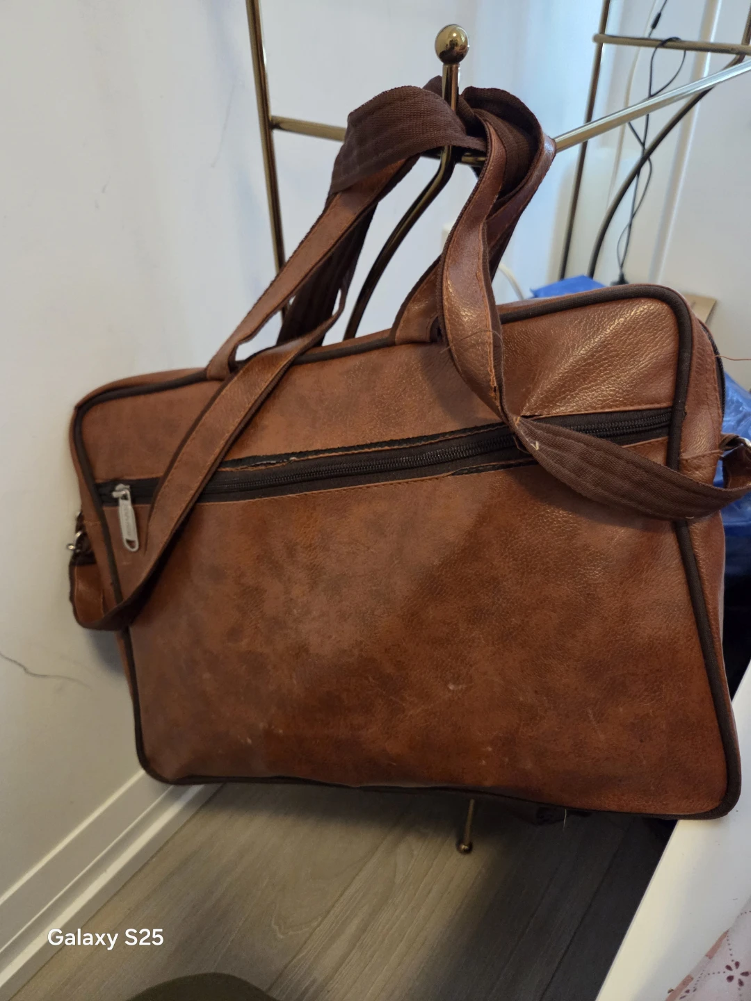Brown Faux Leather Briefcase - photo 4