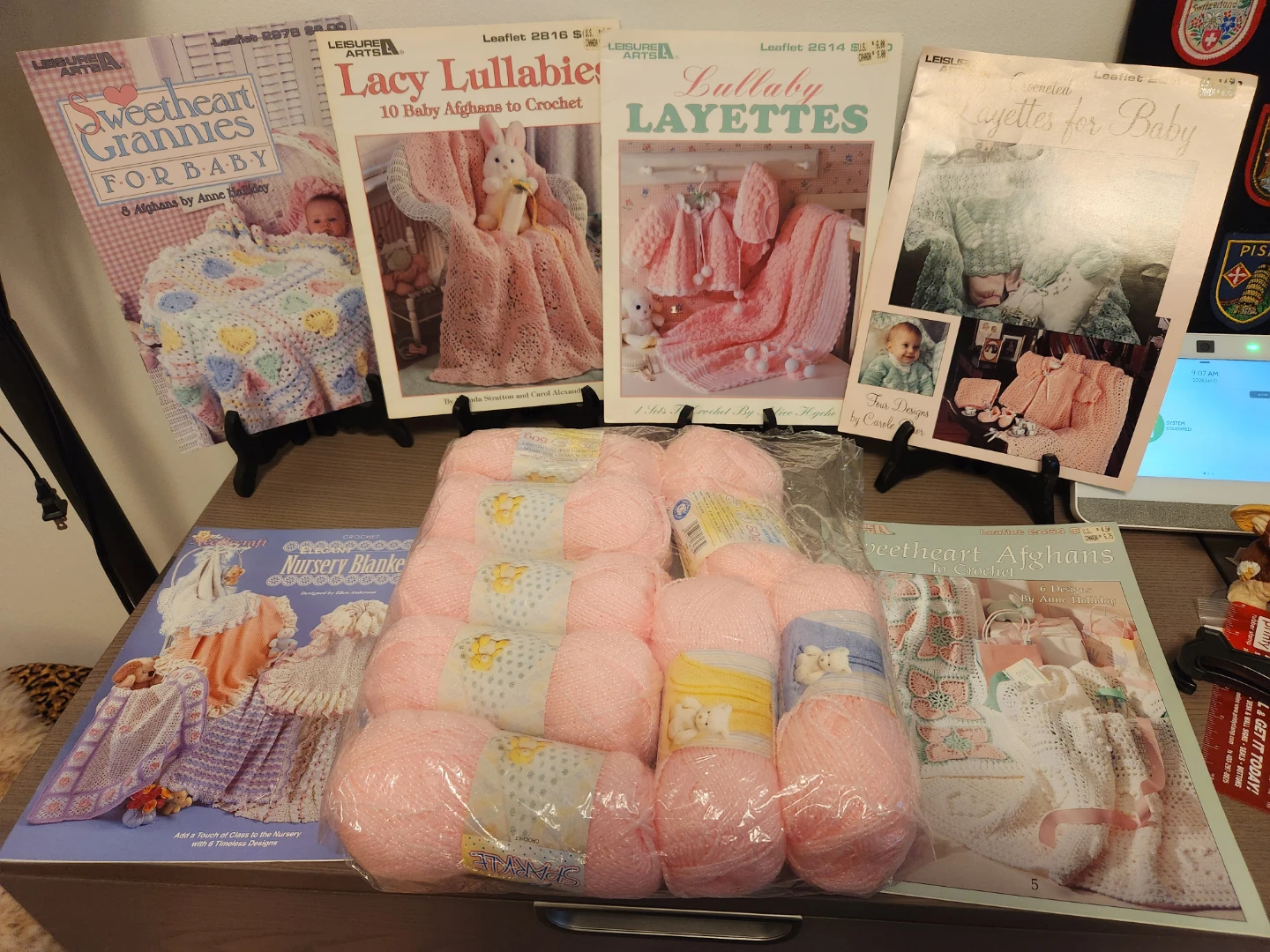 Light Pink Acrylic & Rayon Yarn - 50g Balls - photo 2