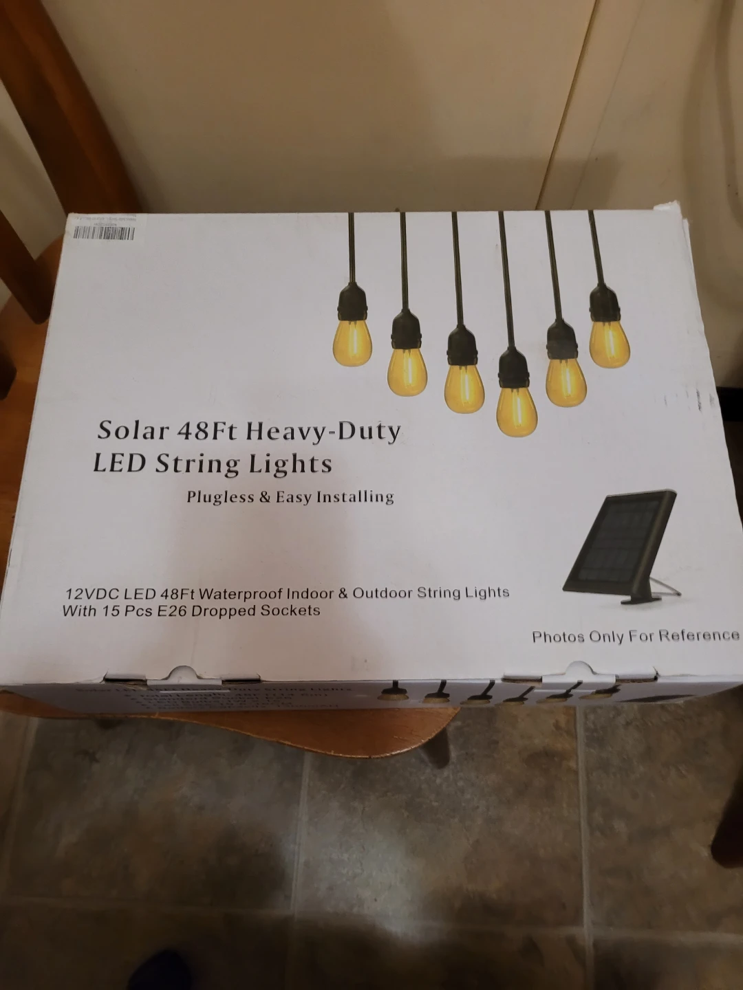 Solar 48ft Heavy-Duty LED String Lights