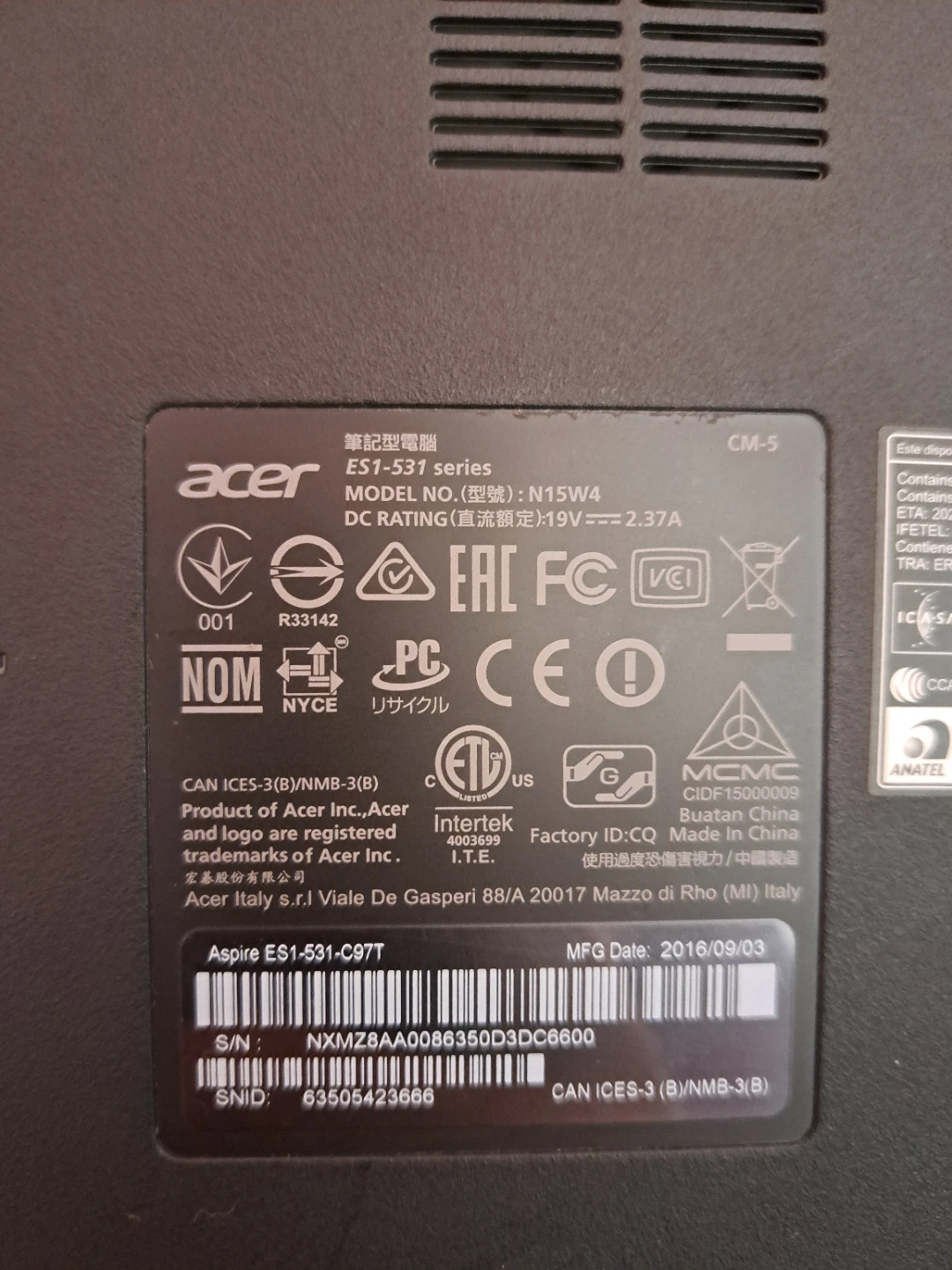 Acer Laptop with Charger - photo 2