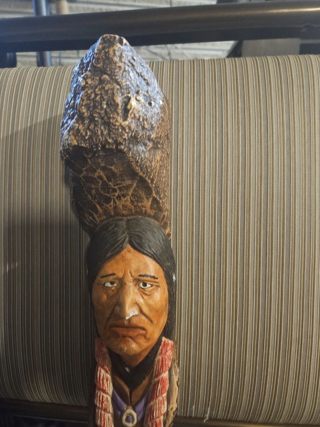 Carved Wooden Native American Figurine - photo 4