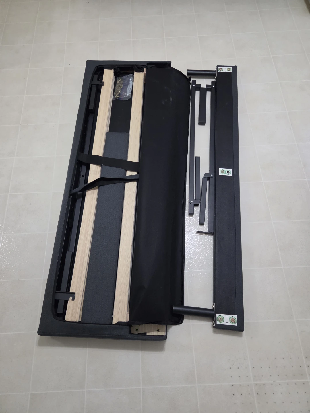 Gray Fabric Upholstered Headboard Bed Frame - photo 4