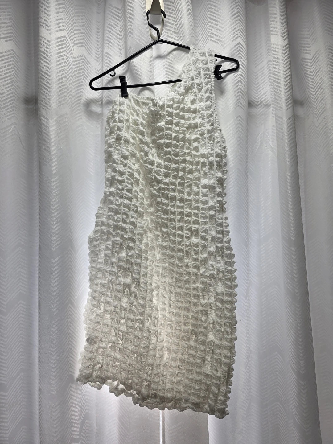 Slaydiva White Textured Asymmetrical Mini Dress - photo 2