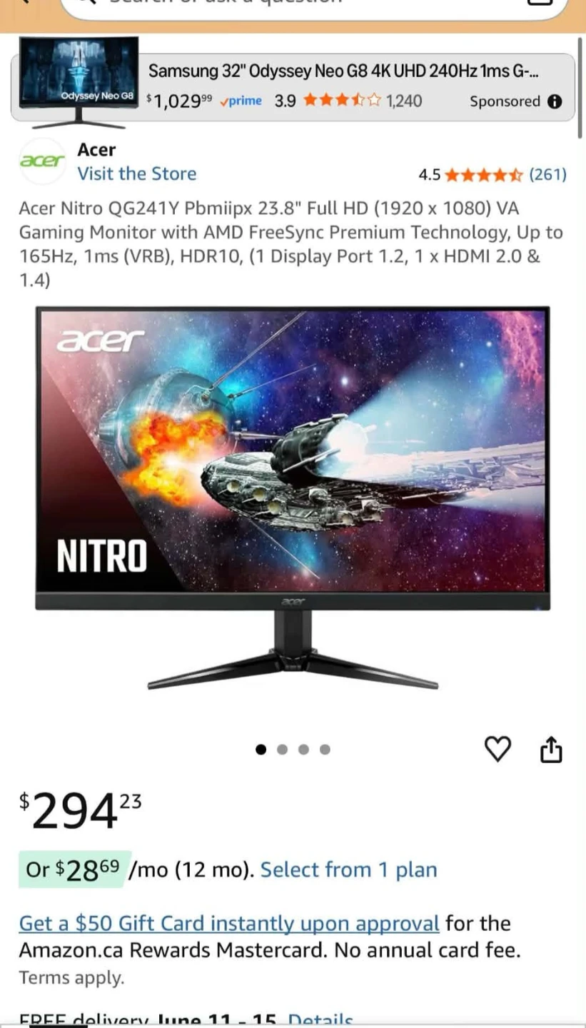 Acer Nitro QG241Y P 23.8" Full HD Gaming Monitor - photo 4
