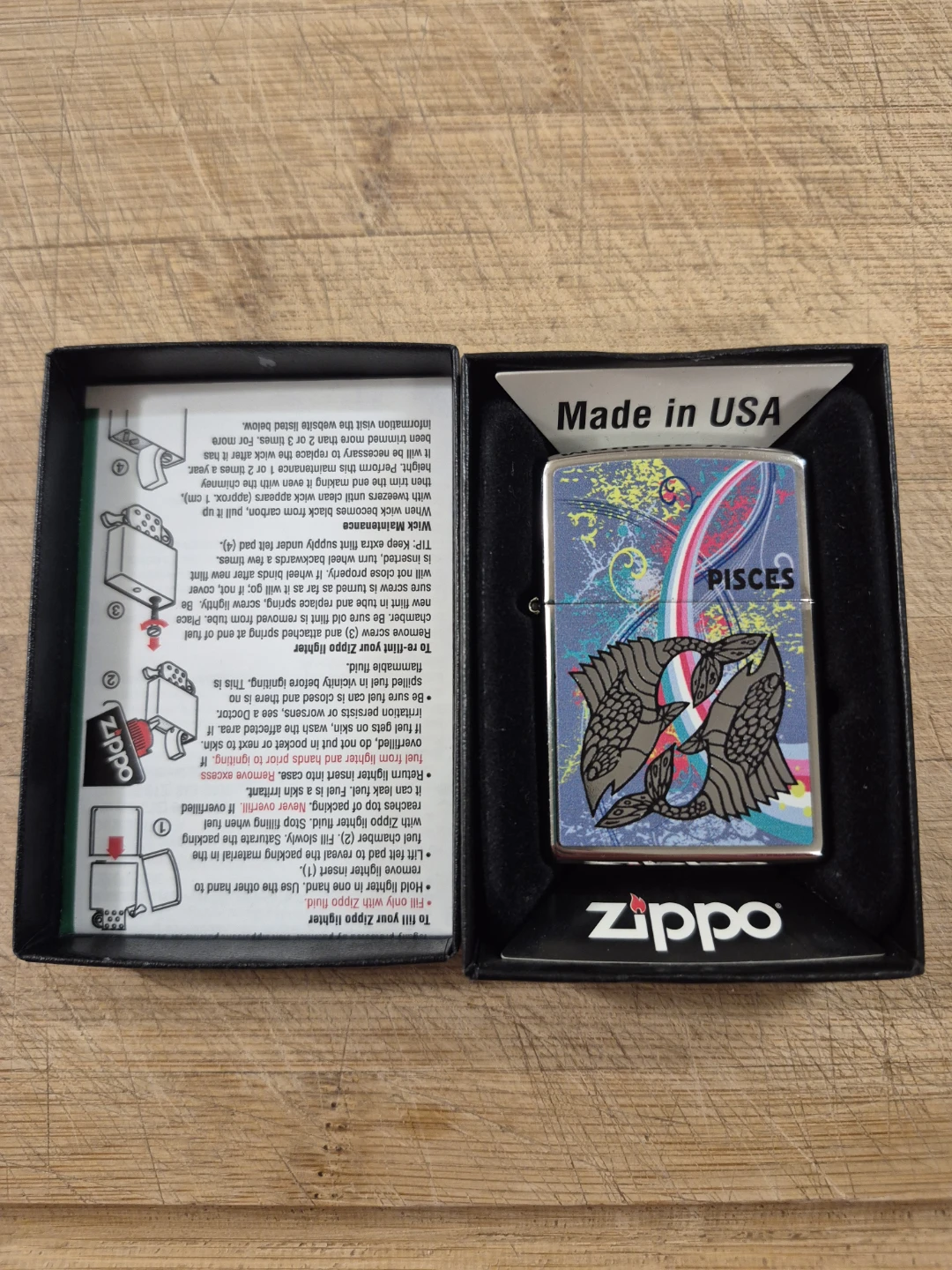 Zippo Genuine Lighter - 24930 Zodiac Pisces ♓️⚽️ - photo 2