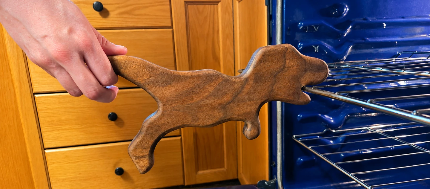 Wooden Dinosaur Oven Rack Puller - photo 2