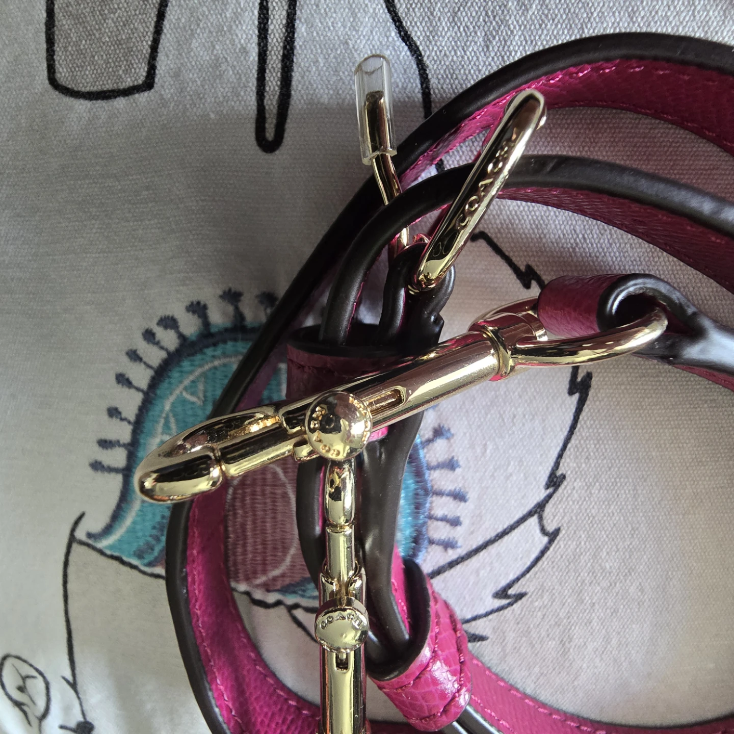 Coach Crossbody Strap - Pink Leather - photo 2