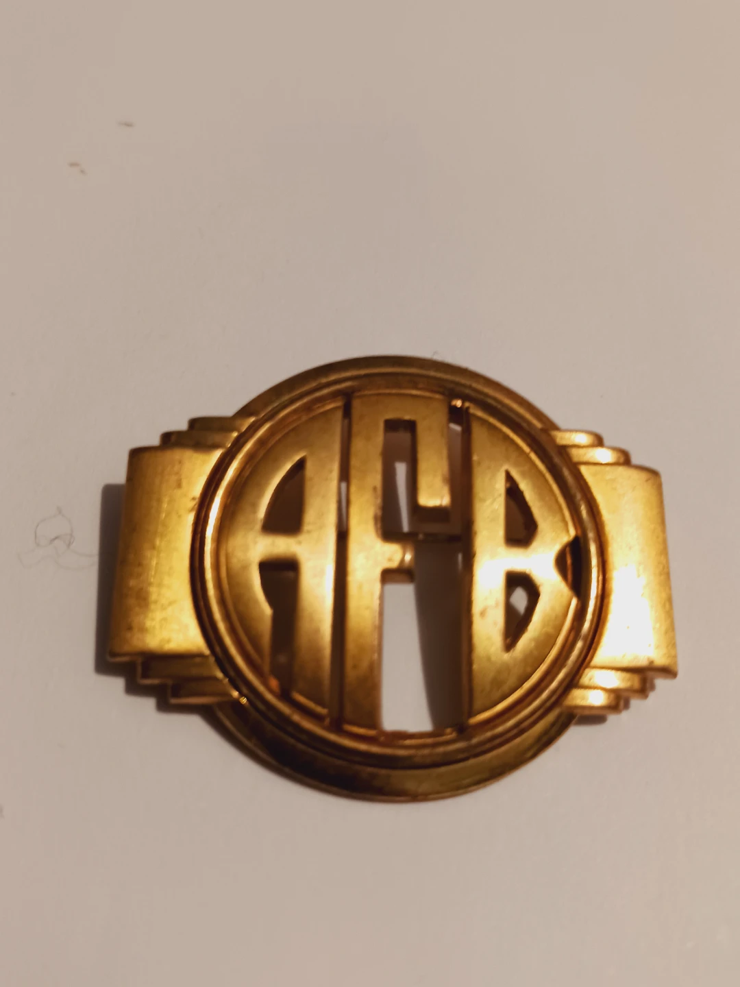 MONOCRAFT Vintage Gold Tone Monogram Brooch AFB - photo 2