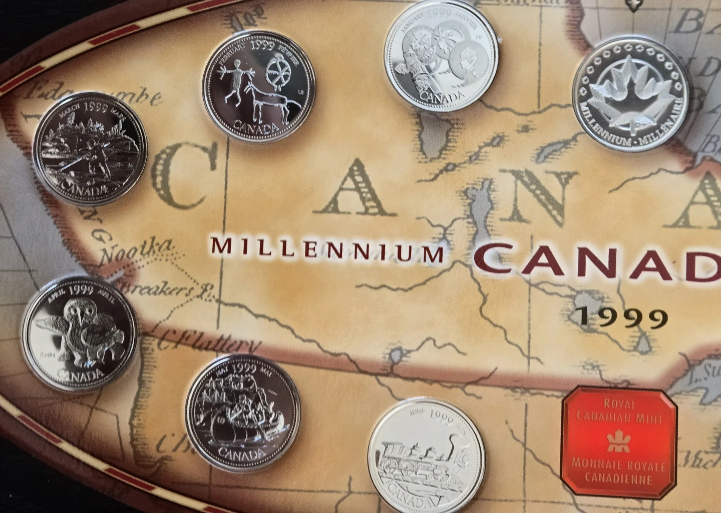 Pristine (NIB) 99 RCM Millennium 13pc. Quarter/Medallion Set - photo 5