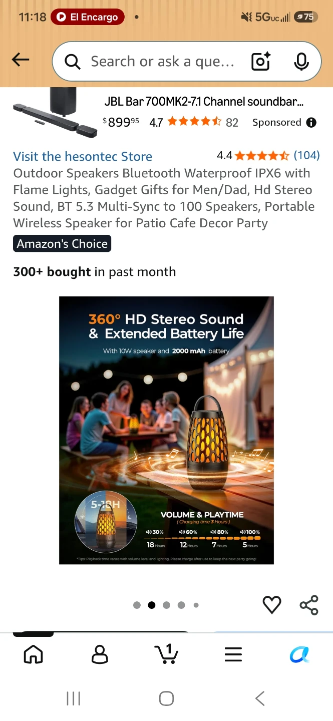 Outdoor Bluetooth Speaker with Flame Lights - photo 2