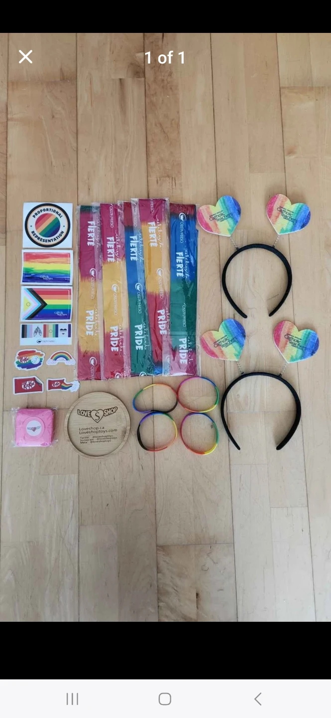 Pride Ribbons, Head Bands, Wristbands, Stickers/ Wood Coaster