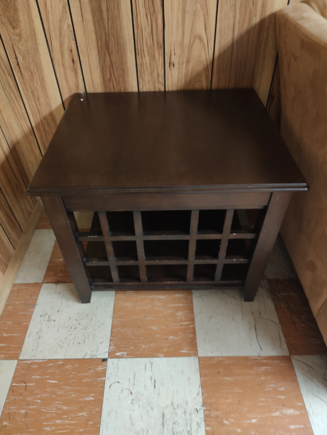 Dark Wood End Table with Shelf - photo 2