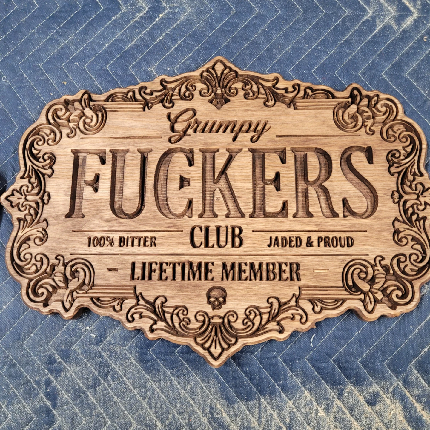 Grumpy Fckers Club Lifetime Member Sign