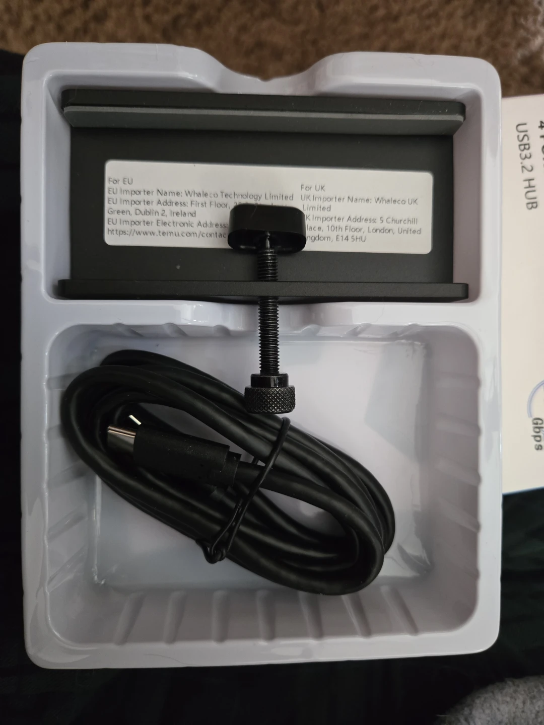 EJAY 4-Port USB 3.2 Hub with Clamp