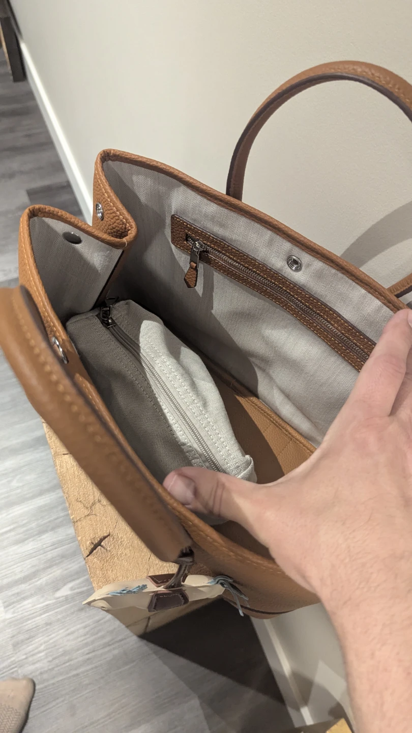 Brown / Camel Tote Bag with horse charm and strap - photo 2