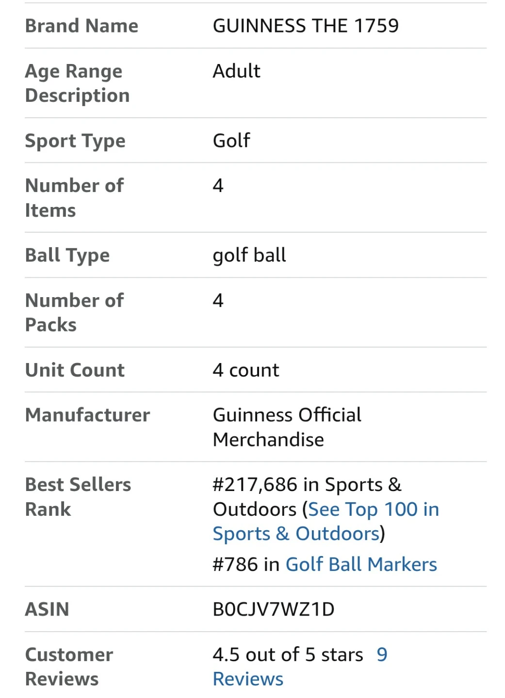 Guinness Golf Gift Set with Ball, Marker, Tee and Pitch Repairer - photo 2