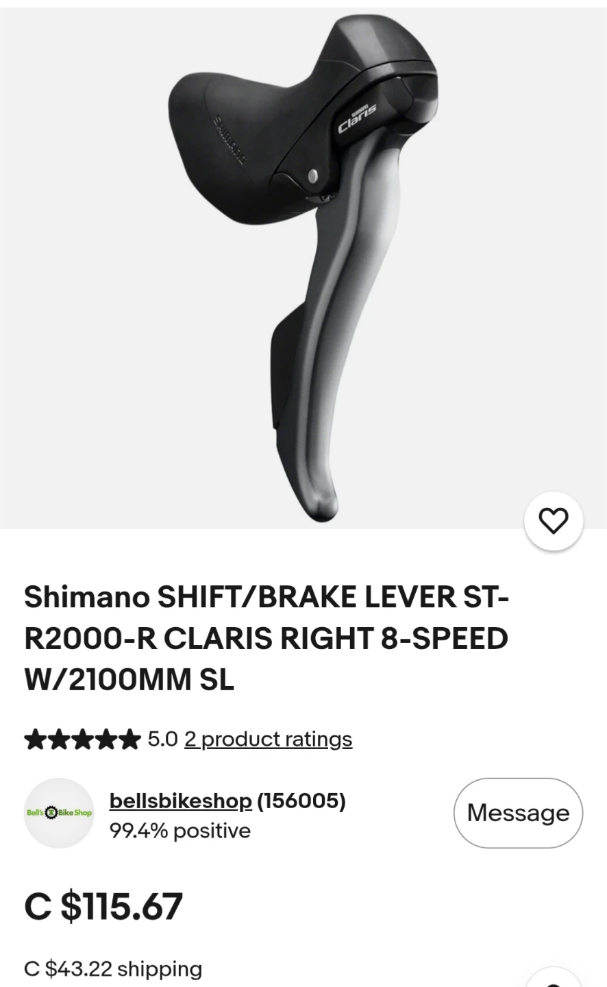 Shimano Claris ST-R2000 Right 8-Speed Shift/Brake Lever - photo 3