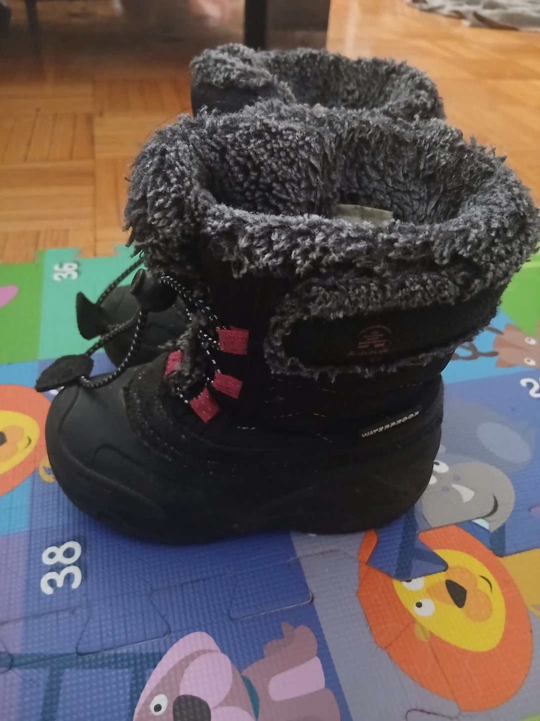 Kamik Black Winter Boots with Pink Accents