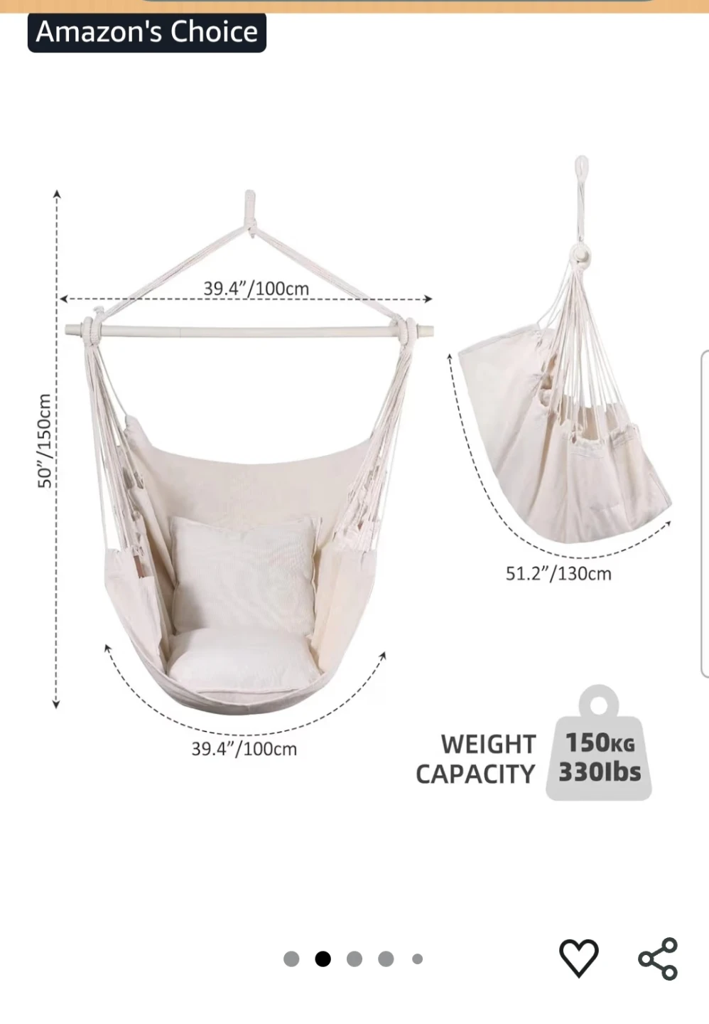Hammock Chair with Cushion