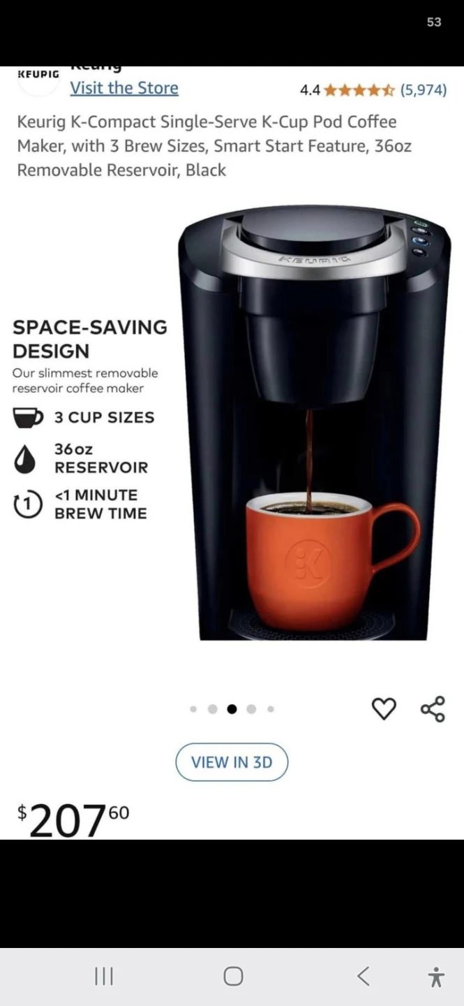 Keurig K-Compact Single-Serve Coffee Maker, Black