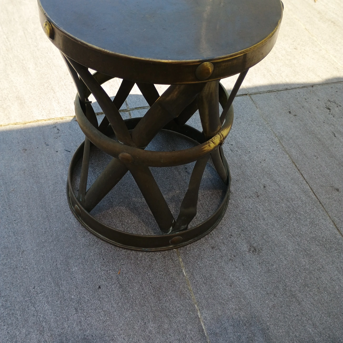 Vintage Brass Stool "Made in Hong Kong" - photo 5