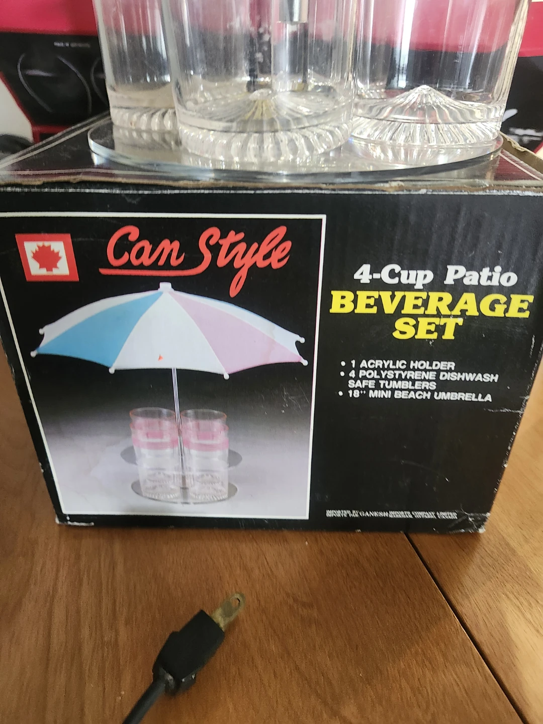 Can Style 4-Cup Patio Beverage Set with Umbrella
